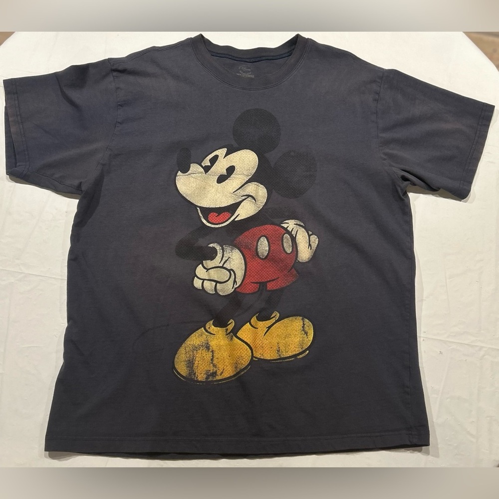 Vintage Disney Mickey Mouse Men’s T-Shirt Size (L) Large Navy - Picture 1 of 4